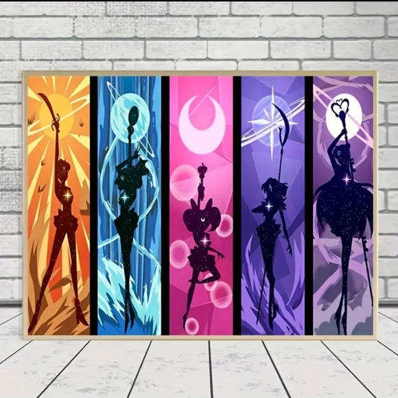 Sailor Moon Scouts 5D DIY Diamond Painting, Full Diamond Painting Kit By Number - Picture 1 of 5